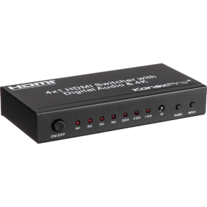 KanexPro 4x1 HDMI Switcher with 4K Support & Audio Output