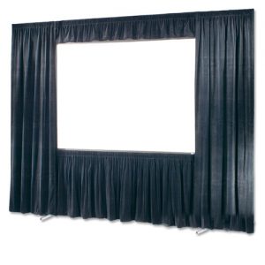 projector screen with corporate black dress kit
